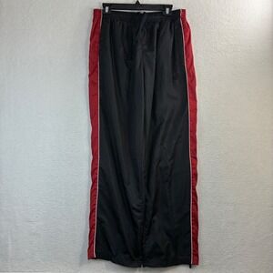 Y2K Starter Track Pants Men M Black Baggy Ankle Zip Sweatpants Windbreaker Loose
